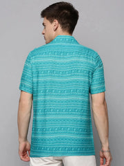 Men Blue Printed Casual Shirt-RESORTPRINT-3189-Turquoiseblue
