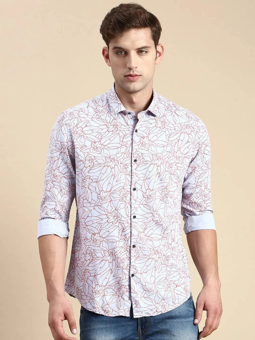 Trending Grey Printed Mens Shirt - Casual Cotton Shirt | DesiQlo