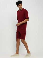 Men Maroon Solid Co ordSet-AR-CD-15-Maroon