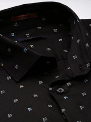 Men Black Graphics Casual Shirt-STANLEY-5554-Black