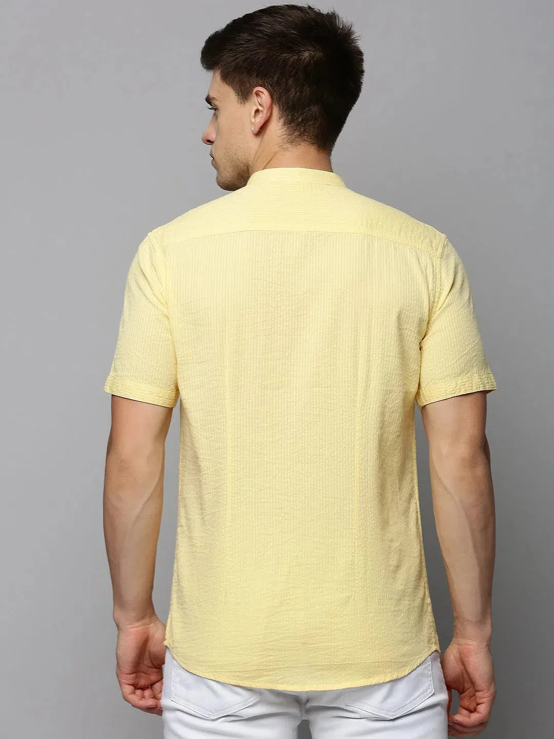 Yellow Solid Mens Shirt | Casual & Comfortable Cotton Shirts