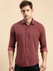 Men Mauve Printed Casual Shirt-COREPRINT-5425-Mauve