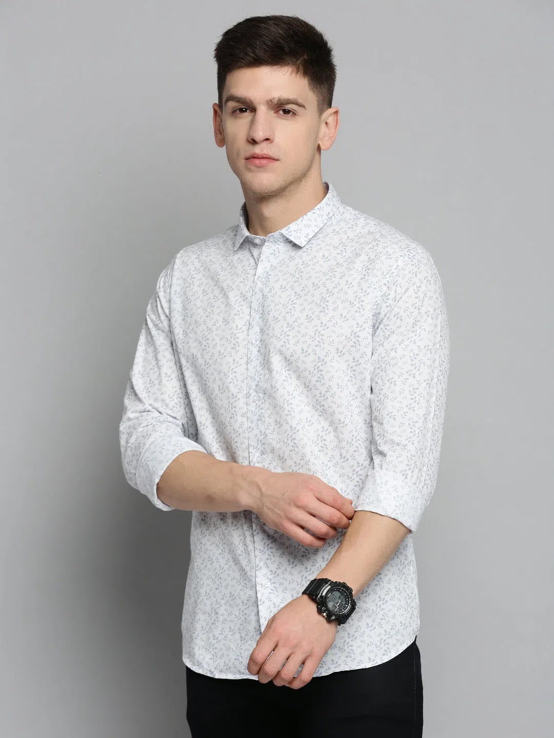 White Printed Mens Shirt - Trendy Cotton Shirt | DesiQlo