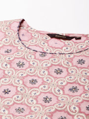 Women's Pink Printed Kurta SetKC-3195-Pink