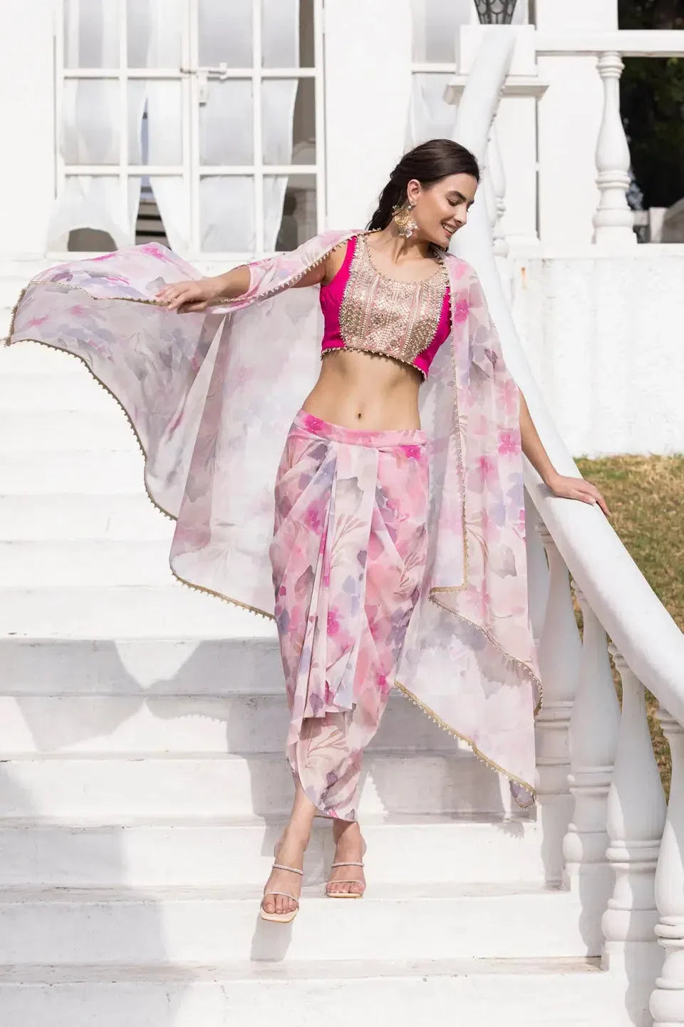 Blushing Orchid Printed Lehenga Choli for Women | Ethnic Lehenga