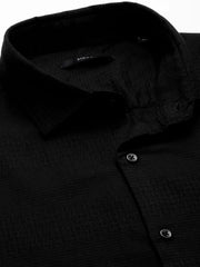 Men Black Solid Casual Shirt-KNOXPLAIN-4491-Black