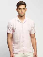 Men Pink Solid Shirt-CALIGO-1773-Pink