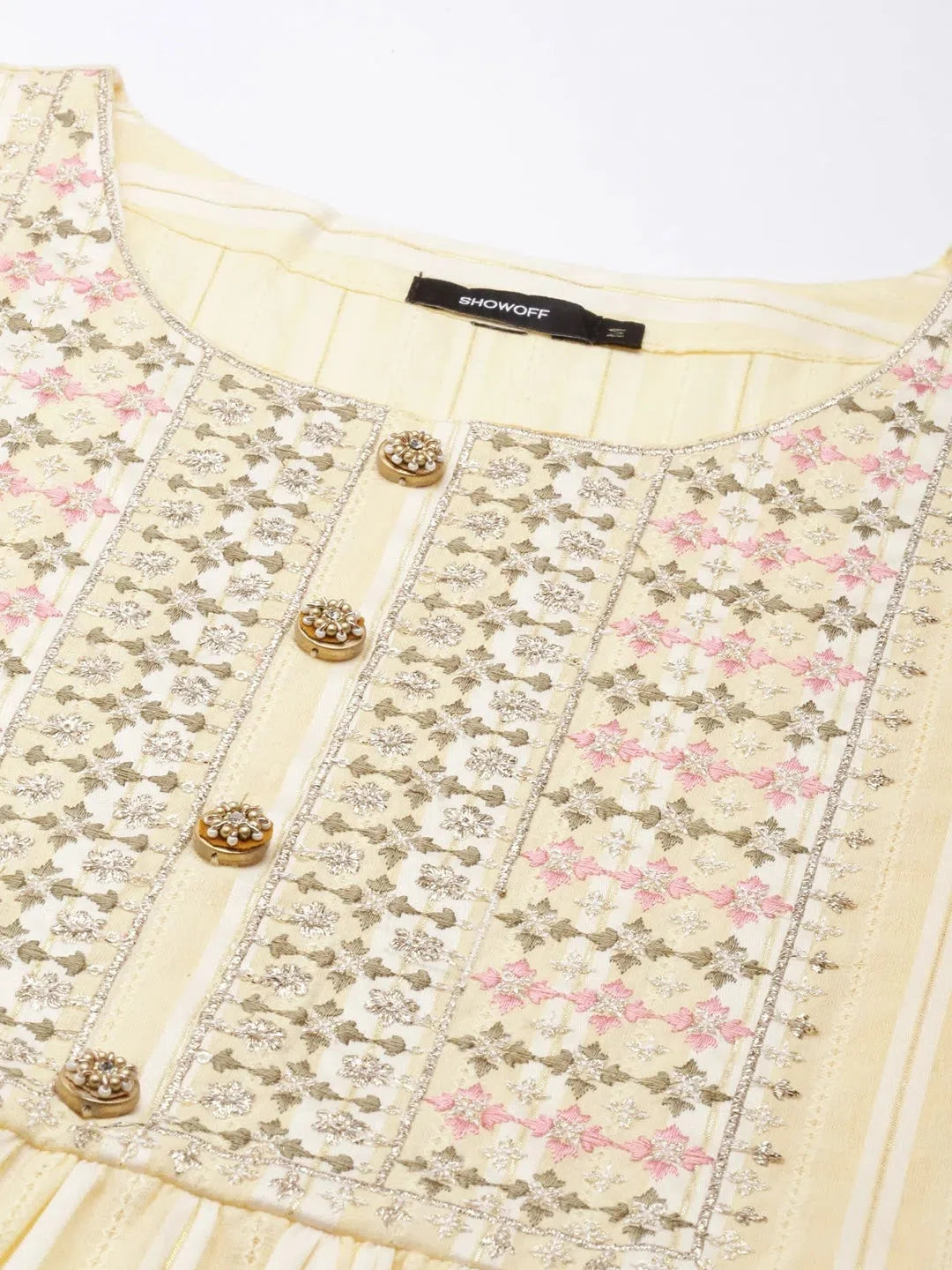 Yellow Cotton Kurta: Women's Solid Indian Kurta by DesiQlo