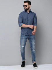 Men Teal Solid Casual Shirt-SHOPPEIMPORT-5220-Teal