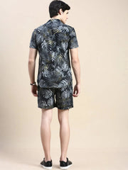 Men Black Printed Casual Co ord Set-AM-91-5-Black