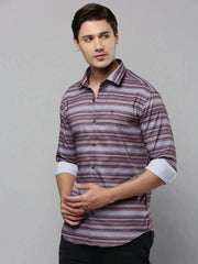 Men Multi Striped Casual Shirt-SPUNIMPORTSTRIRE-4685-Multi
