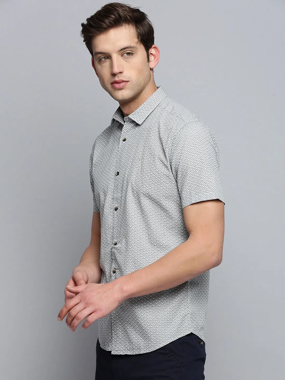 Charming White Printed Mens Shirt - Cotton Casual Shirt | DesiQlo