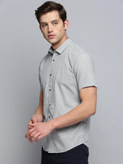 Men White Printed Casual Shirt-PICOPRINT-2019-White