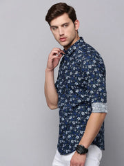Men Green Printed Casual Shirt-TKTPRINT-105-Olive