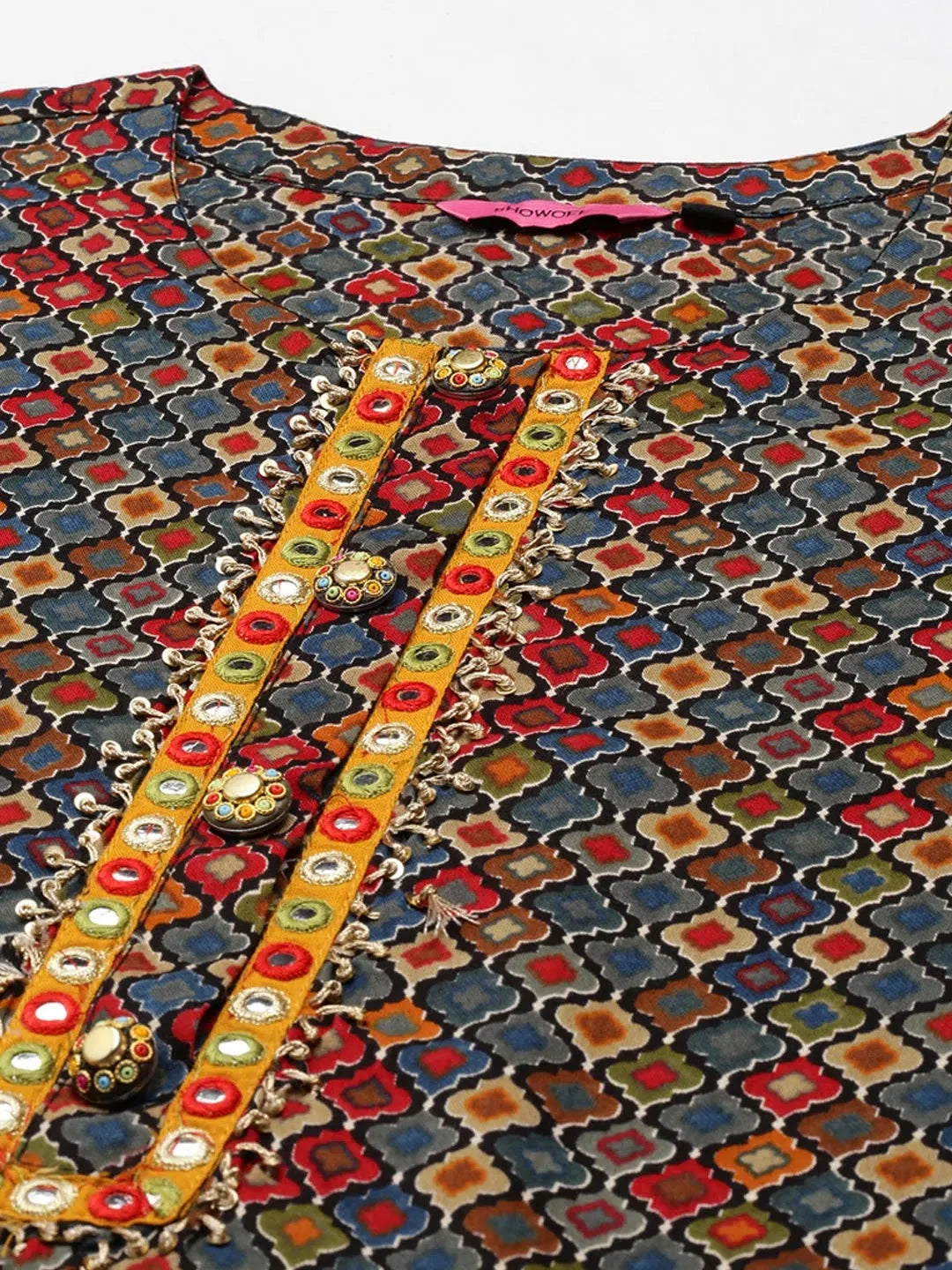 Colourblock Cotton Kurta Set | Designer Women's Kurta Sets