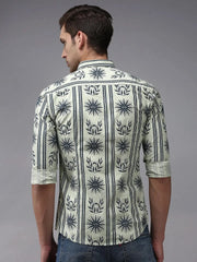 Men Green Printed Casual Shirt-PREMIUMPRINT-1510-Green