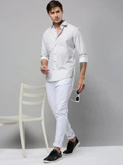 Men White Printed Casual Shirt-TVSPRINT-4855-White