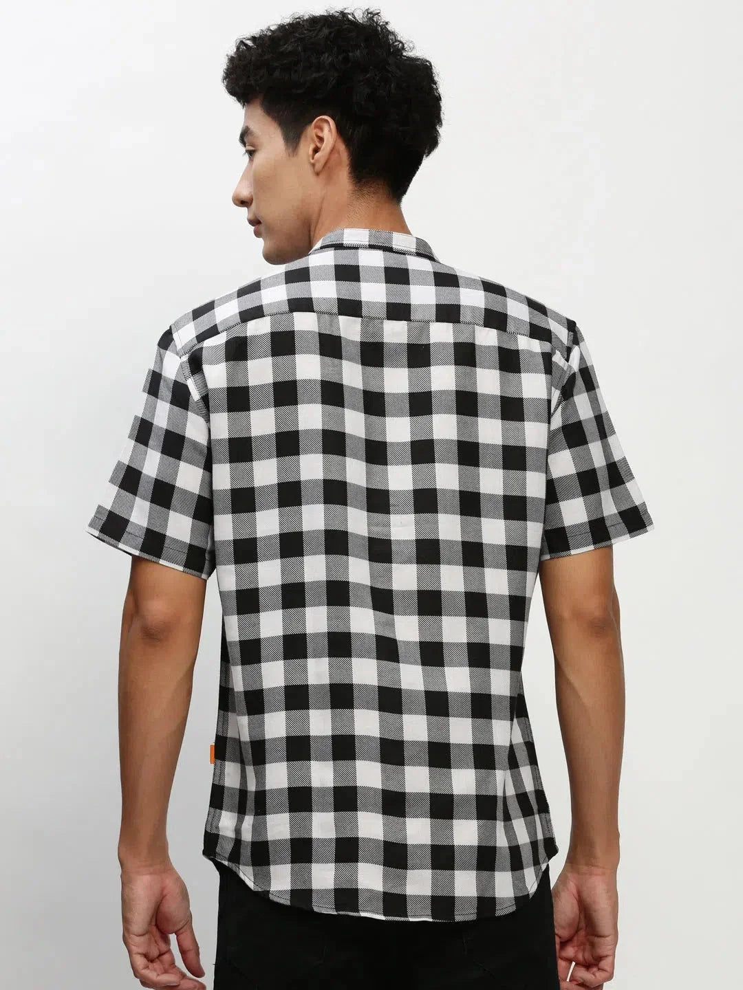 Black Checkered Cotton Mens Shirt - DesiQlo Casual Shirts