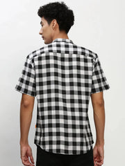 Men Black Checked Casual Casual Shirts-RORACHECKS-90-Black