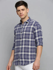 Men Blue Checked Casual Shirt-DALTONCHECKS-4081-Blue