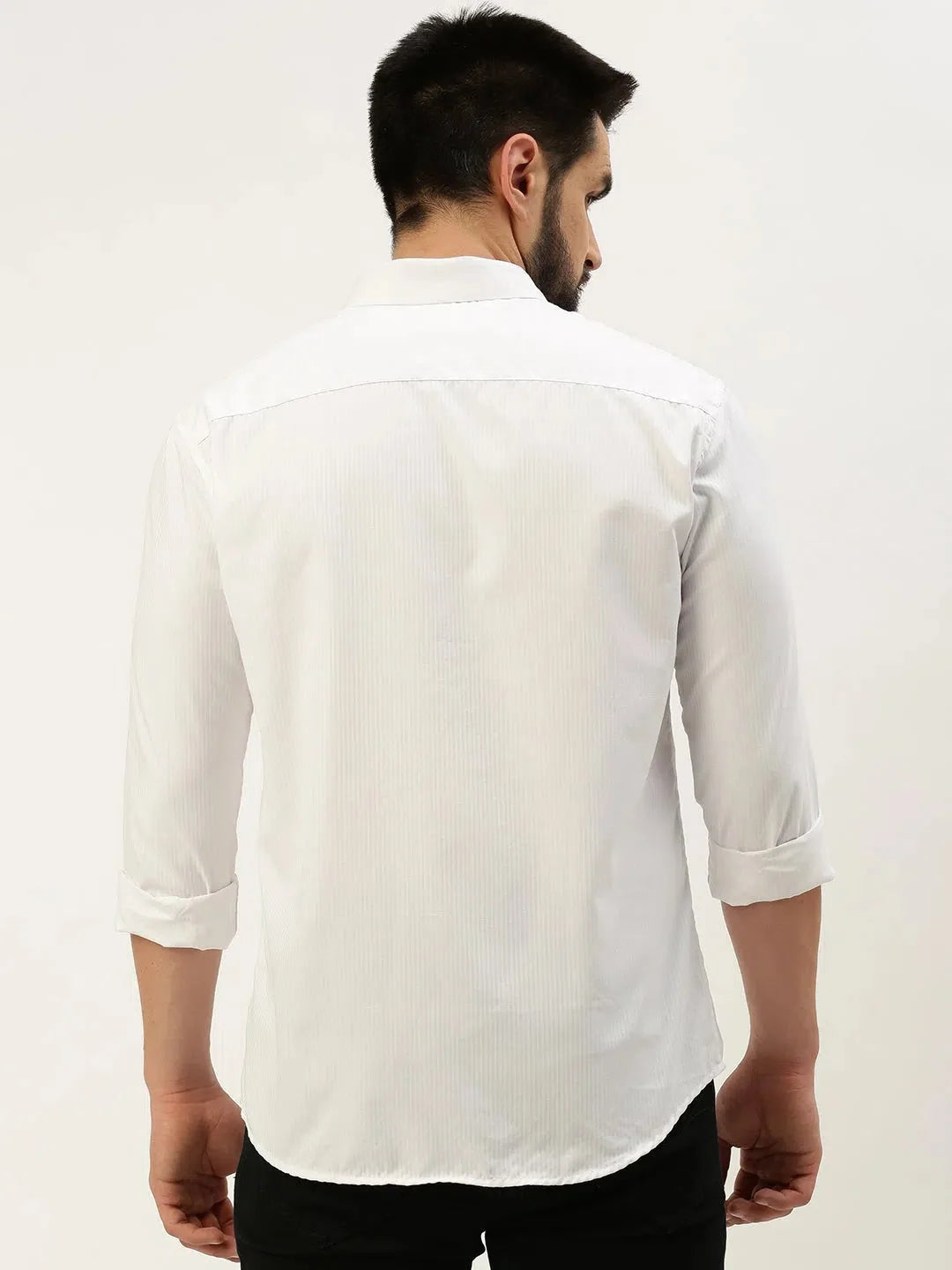 Authentic White Cotton Mens Shirt - Solid Casual Shirt | DesiQlo