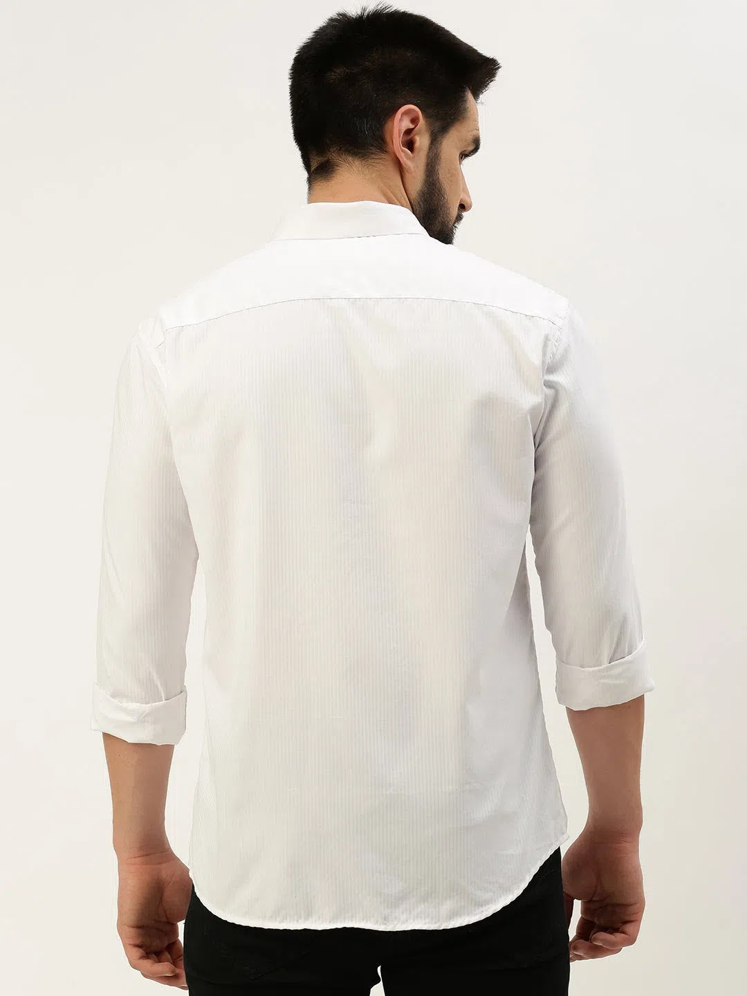 White Cotton Mens Shirt - Solid Casual Shirt | DesiQlo  