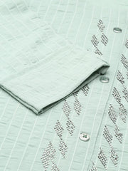 Women's Green Solid Straight Kurta-SNG-4043-Seagreen