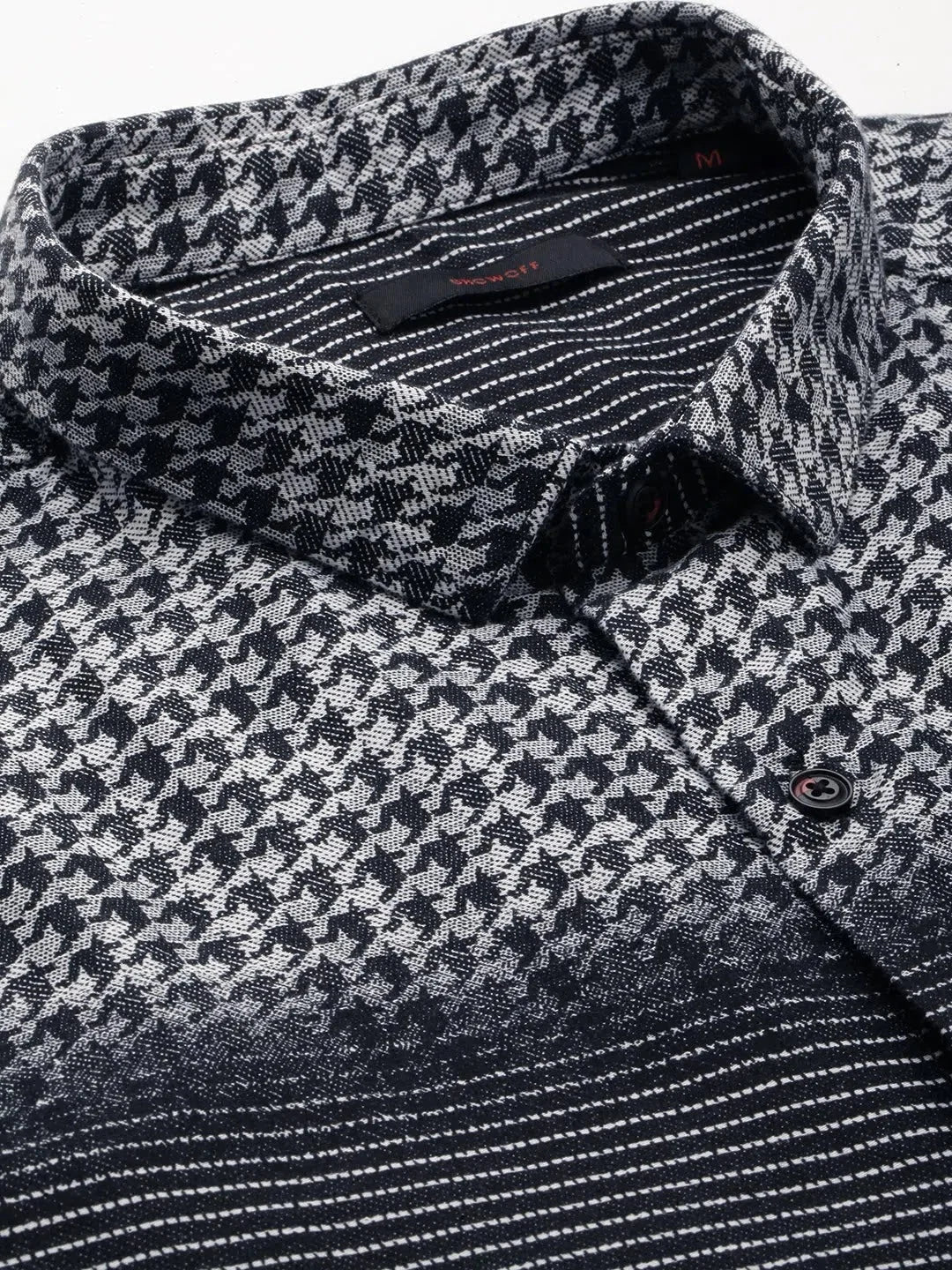 Black Printed Mens Shirt - Designer Cotton Shirt | DesiQlo