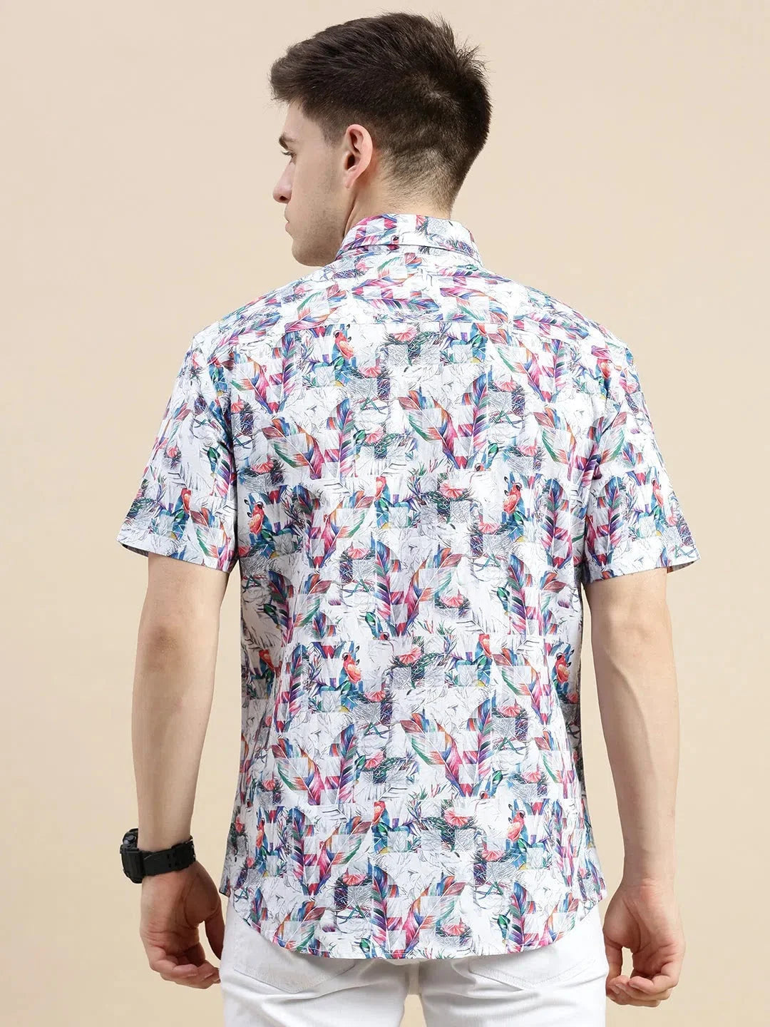 Men's Abstract Print Cotton Shirt | DesiQlo Printed Shirt