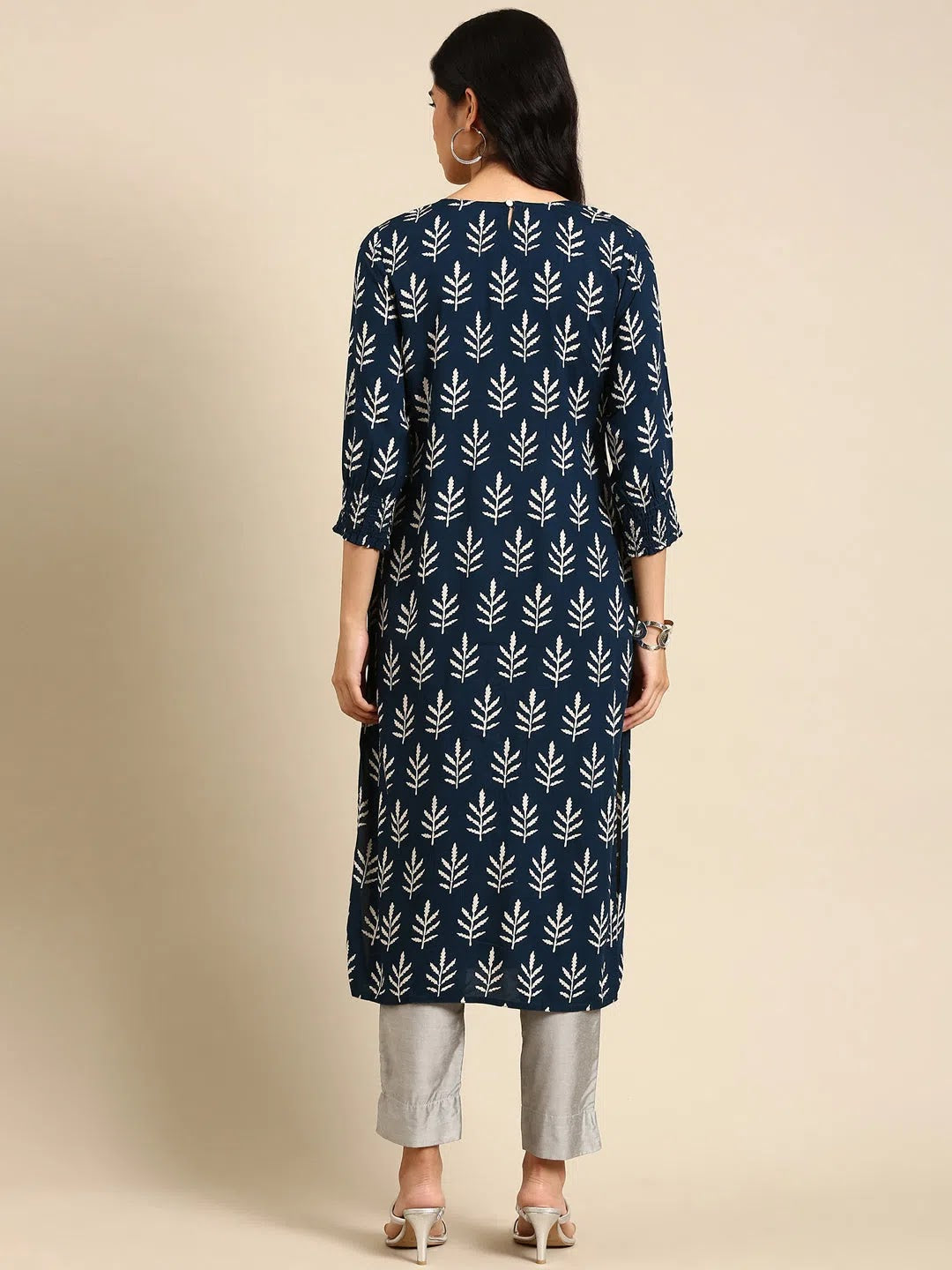 Blue Embroidered Kurti | Cotton Indian Kurtis for Women