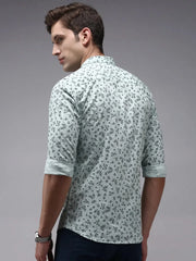 Men Green Printed Casual Shirt-ORIGINPRINT-1739-Seagreen