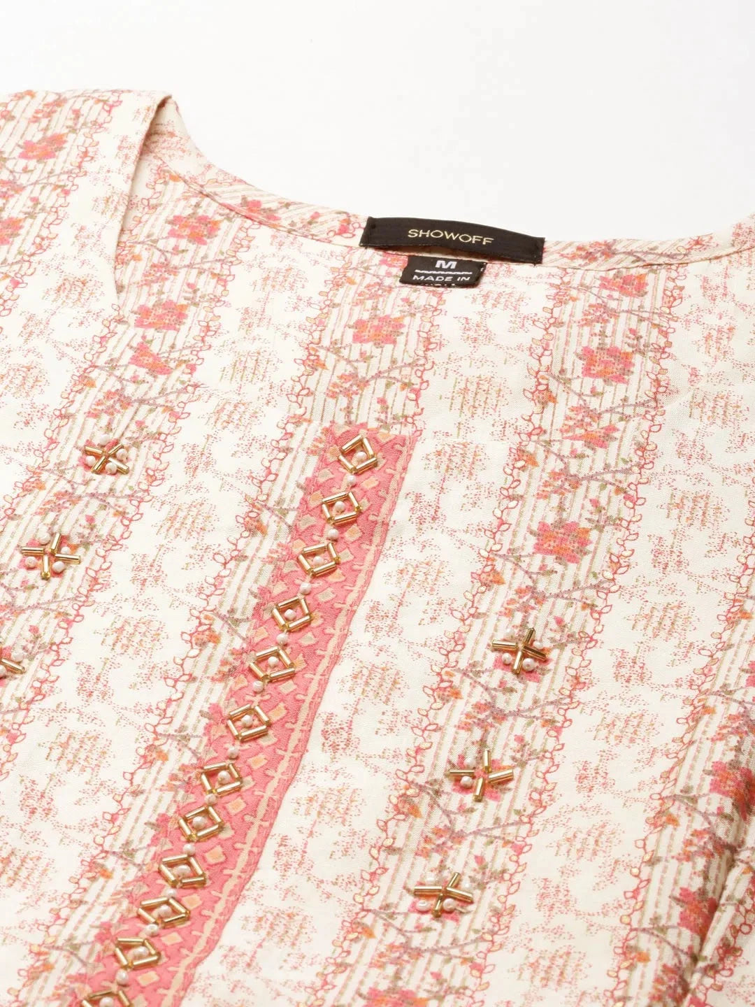 Women's Cream Floral Kurta Set | Designer Kurta Sets