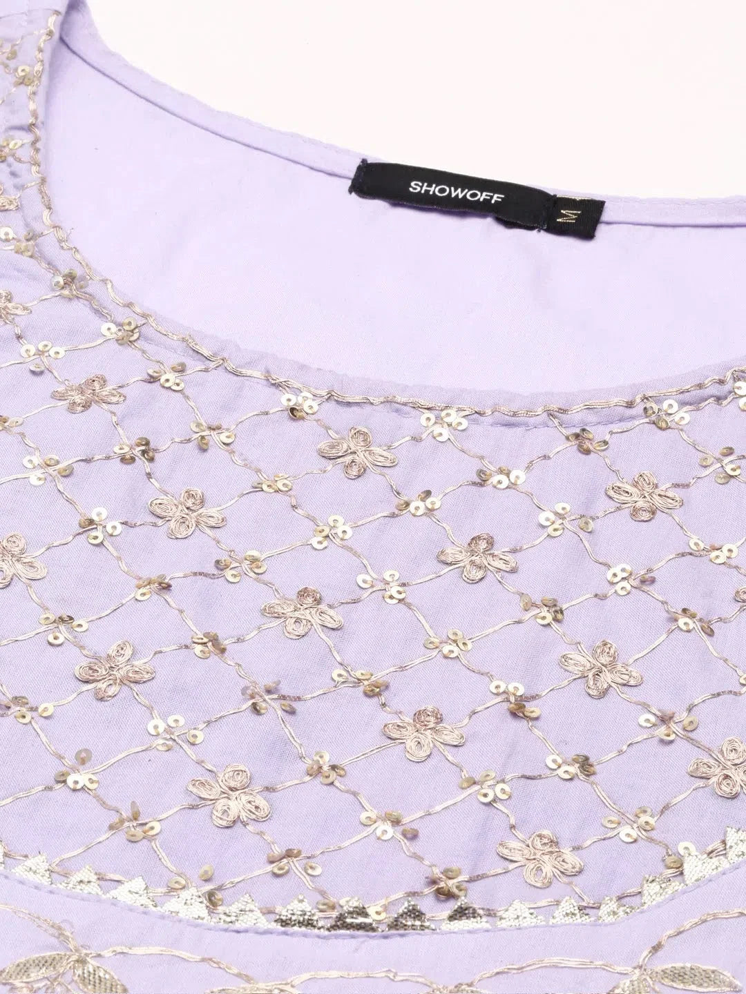 Lavender Solid Anarkali Kurta | Cotton Anarkali Kurti for Women