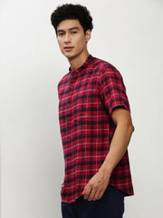 Men Red Checked Casual Casual Shirts-RORACHECKS-93-Red