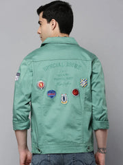 Men Green Solid Casual Shirt-KZ-12067-Green