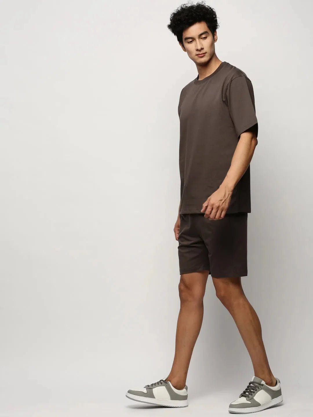 Men's Brown Co ord Sets | Solid Casual Cotton Two Piece Sets