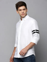 Men White Solid Casual Shirt-COLTONPLAIN-4510-White