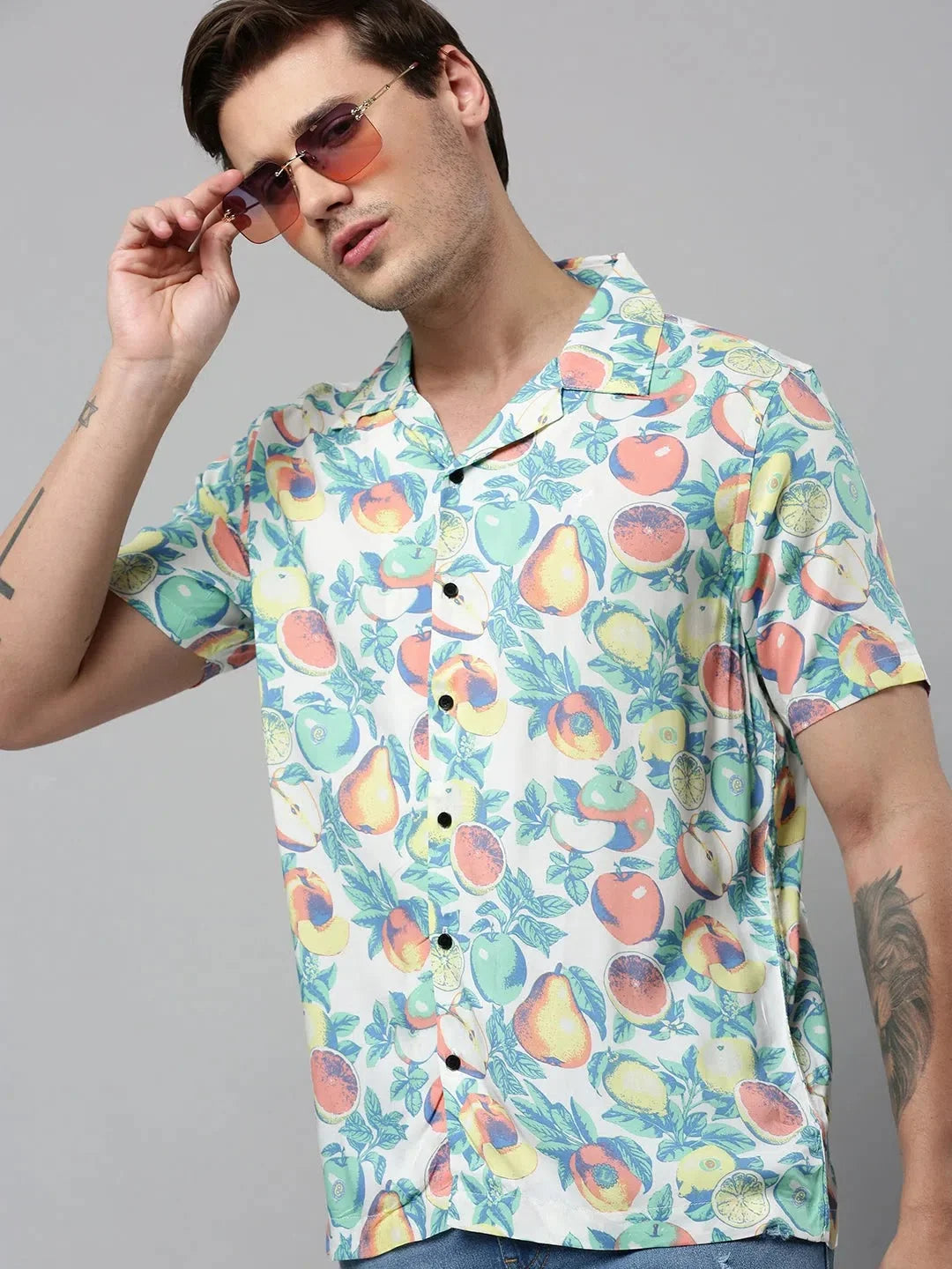 Multi Printed Mens Shirt - Viscose Beach Shirt by DesiQlo
