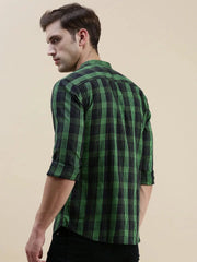 Men Black Checked Casual Shirt-LAVINIA-0990-Black