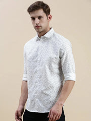 Men White Checked Casual Shirt-DATURA-1814-White