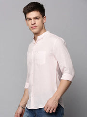 Men Pink Solid Casual Shirt-JISHALINEN-3067-Pink