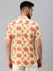 Men Yellow Solid Casual Shirt-ROSEPRINT-1043-Yellow