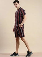 Men Black Printed Casual Co ord Set-BLACKBERRY-1688-Black