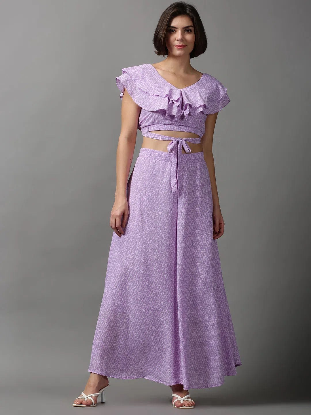 Women's Purple Printed Co-ords | Cord Set for Women