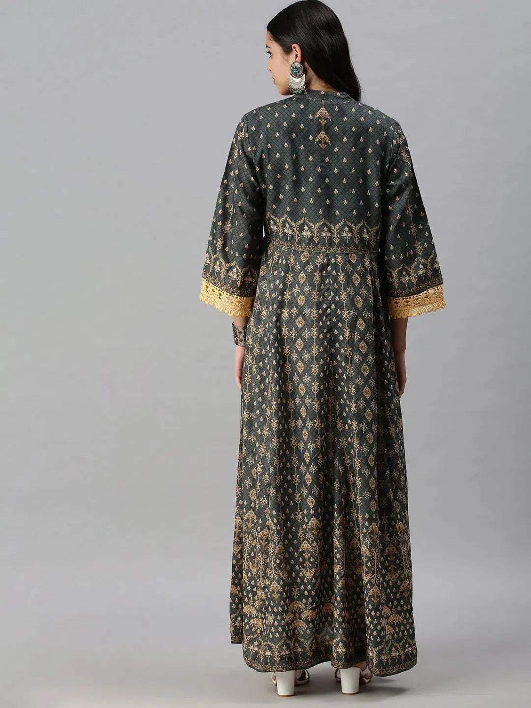 Green Printed Anarkali Kurta - Stylish Women's Anarkali Gown