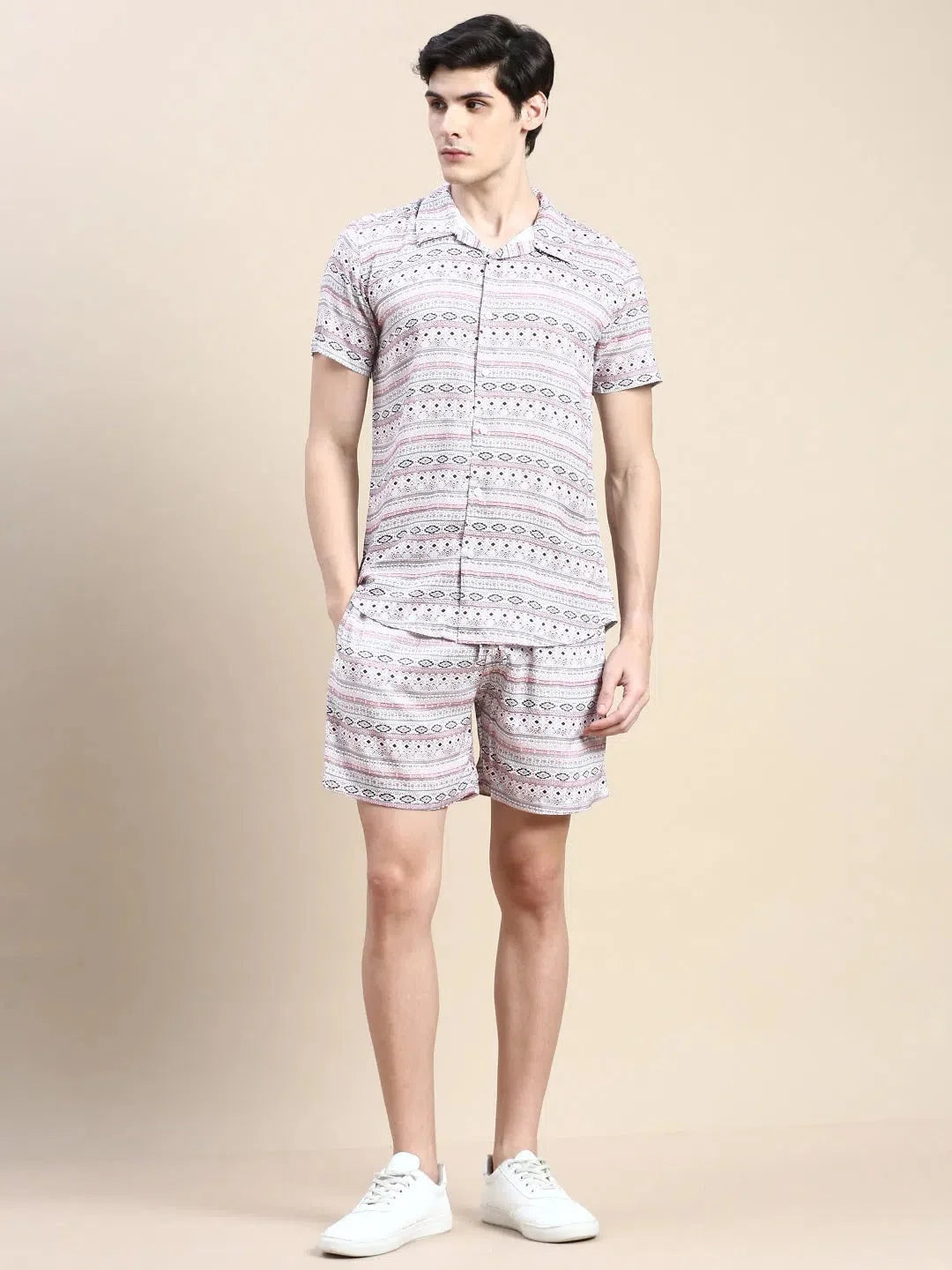 Multi Printed Mens Two Piece Sets - Casual Cotton Co ord Sets