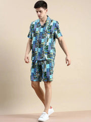 Men Multi Printed Casual Co ord Set-SEABREEZE-2120-Multi