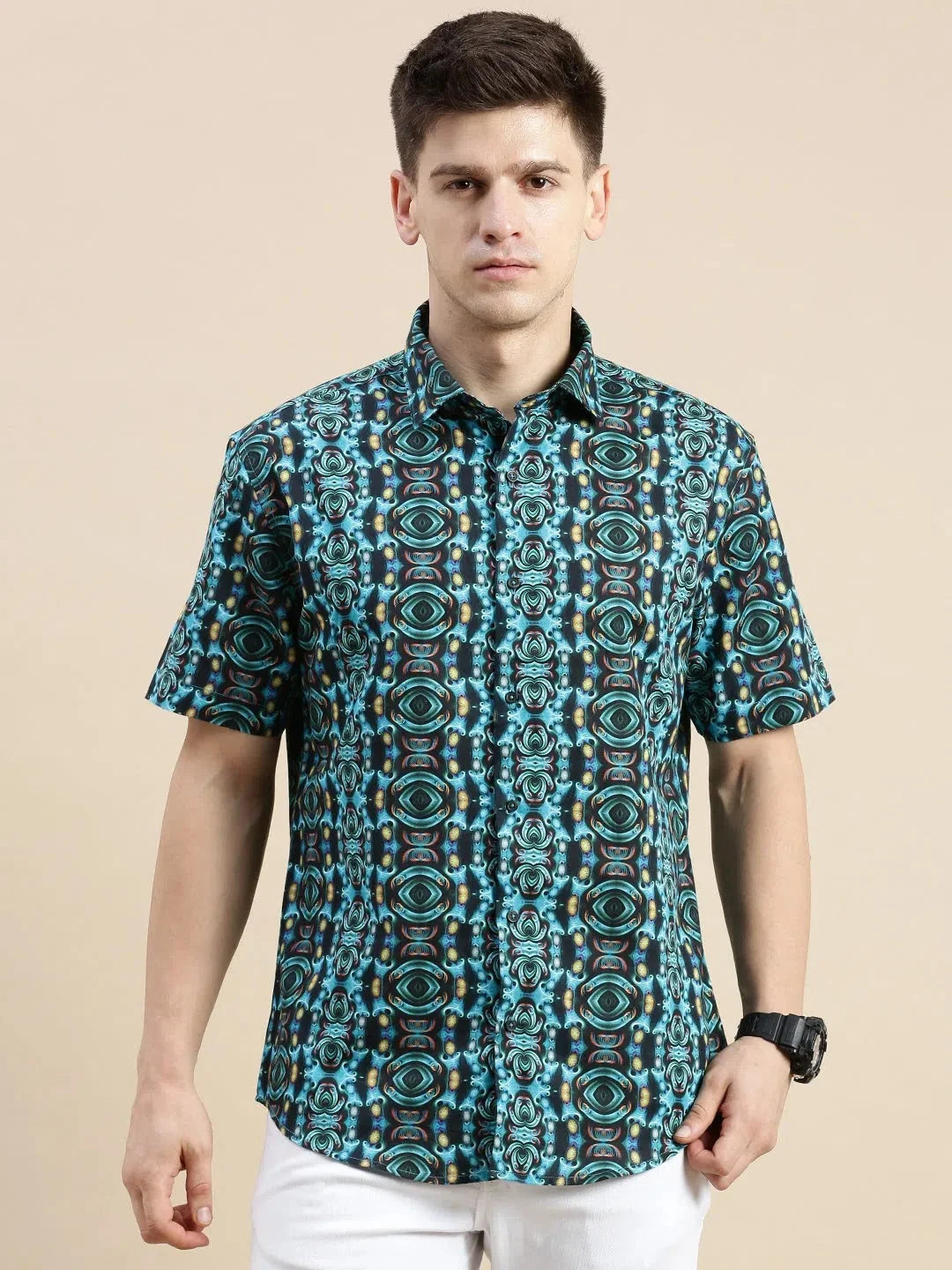 Multi Graphic Mens Shirt | Cotton Casual Printed Shirt