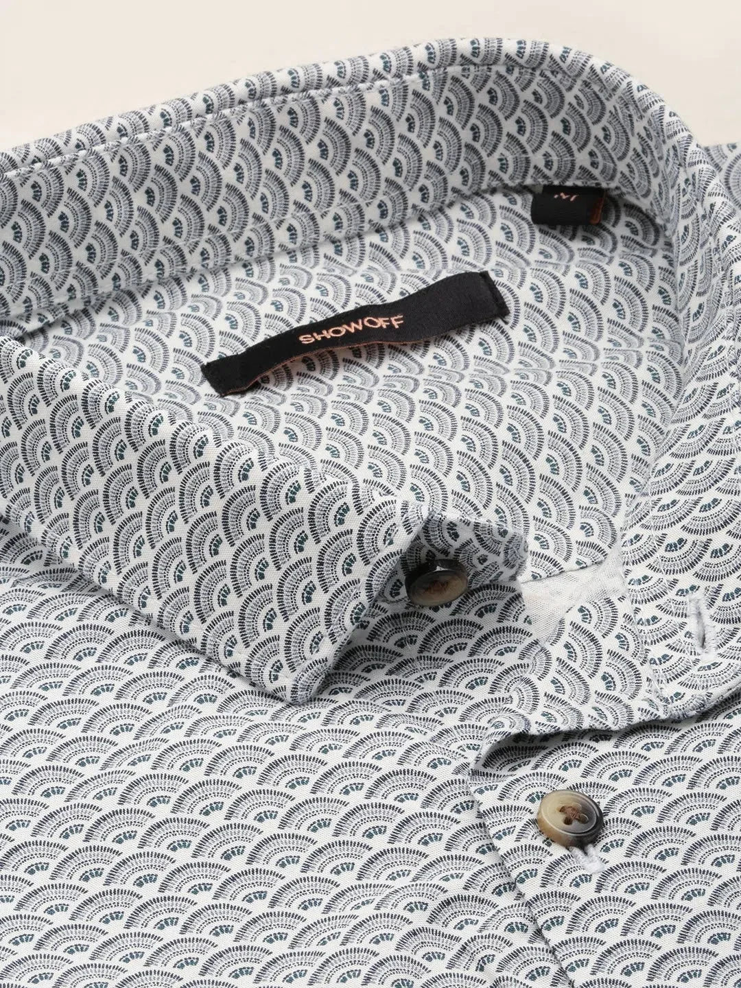 Charming White Printed Mens Shirt - Cotton Casual Shirt | DesiQlo