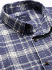 Men Blue Checked Casual Shirt-COLLINSCHECKS-4041-Blue